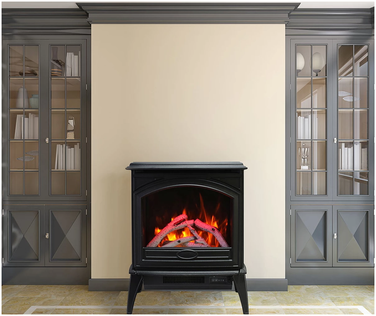Amantii Cast Iron Electric Free-Standing Fireplace E70-NA