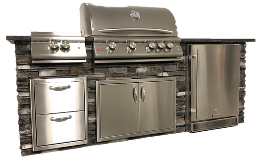 TRU Innovative Outdoor 8 ft. Pro Grill Island Package