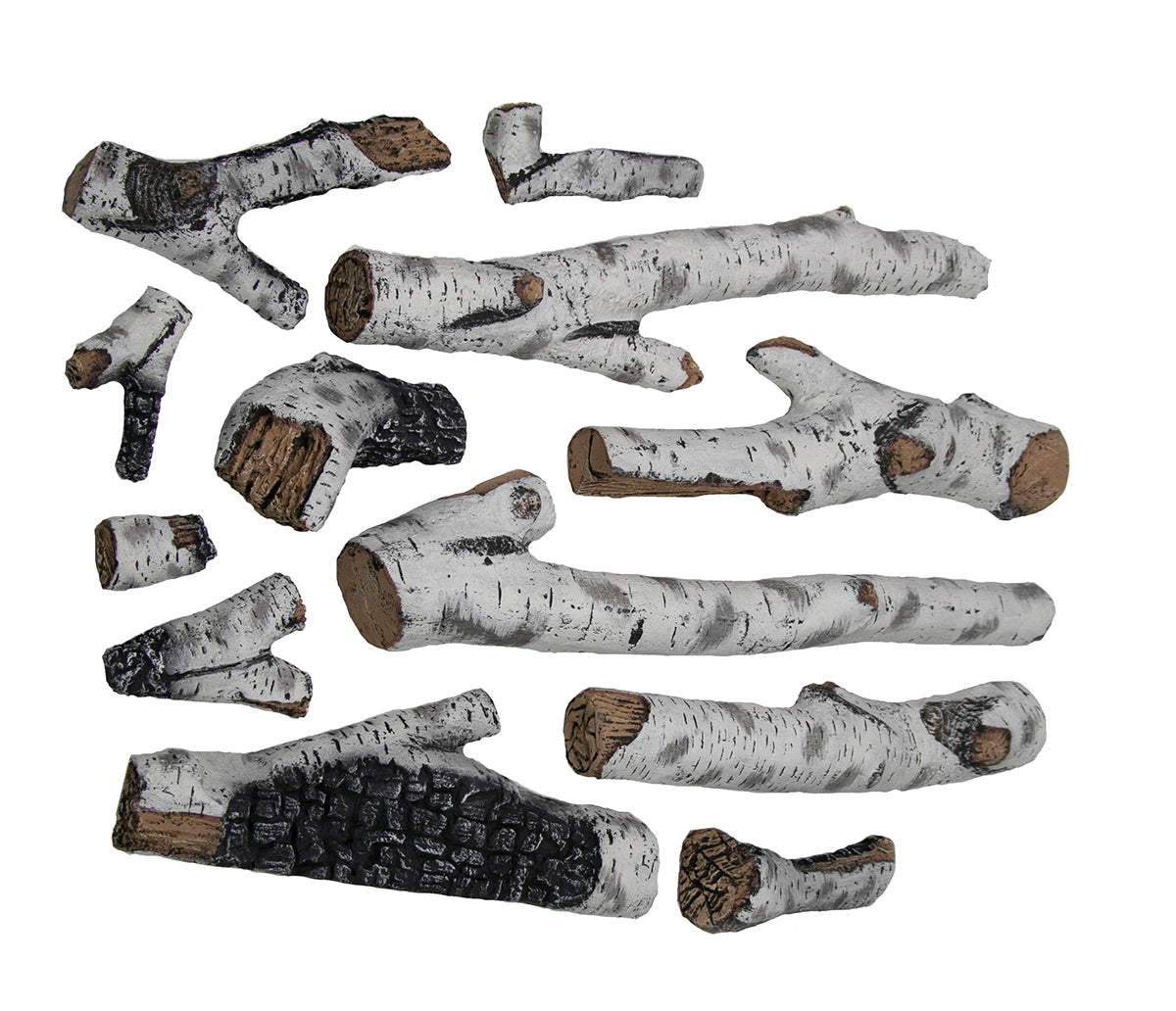 Amantii 12 Piece large Birch log Set DESIGN-MEDIA-BIRCH-12PCE-LARGE