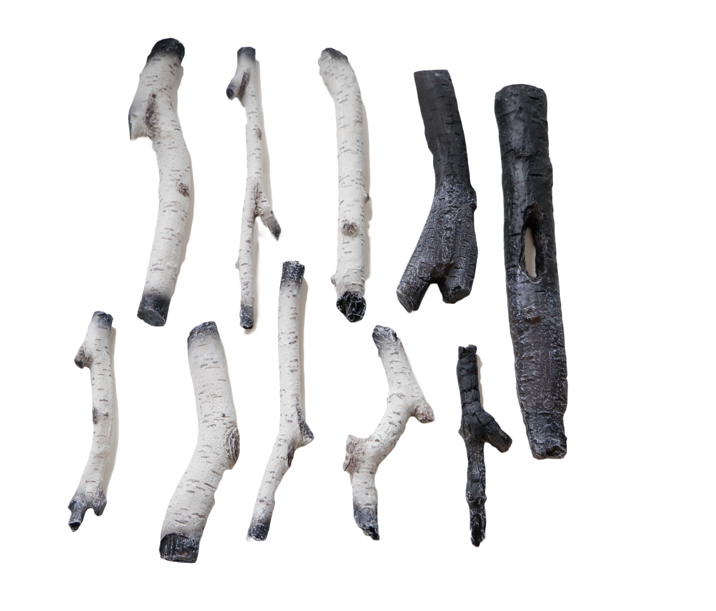 10 Piece Log Set with 7 Piece Birch logs, 3 Piece Glowing Logs (for use in electric fireplaces only) LOGSET-10PCE-BIRCH