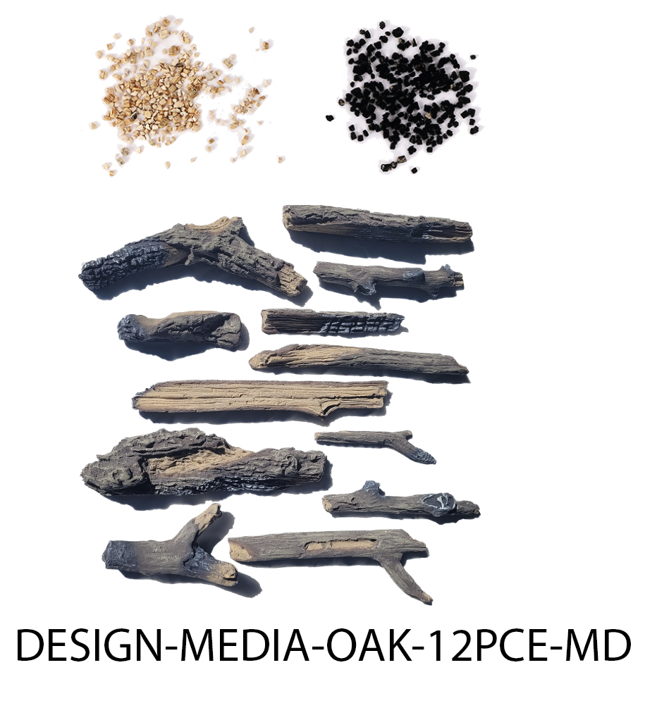 12 Piece Oak Media Kit DESIGN-MEDIA-OAK-12PCE-MD