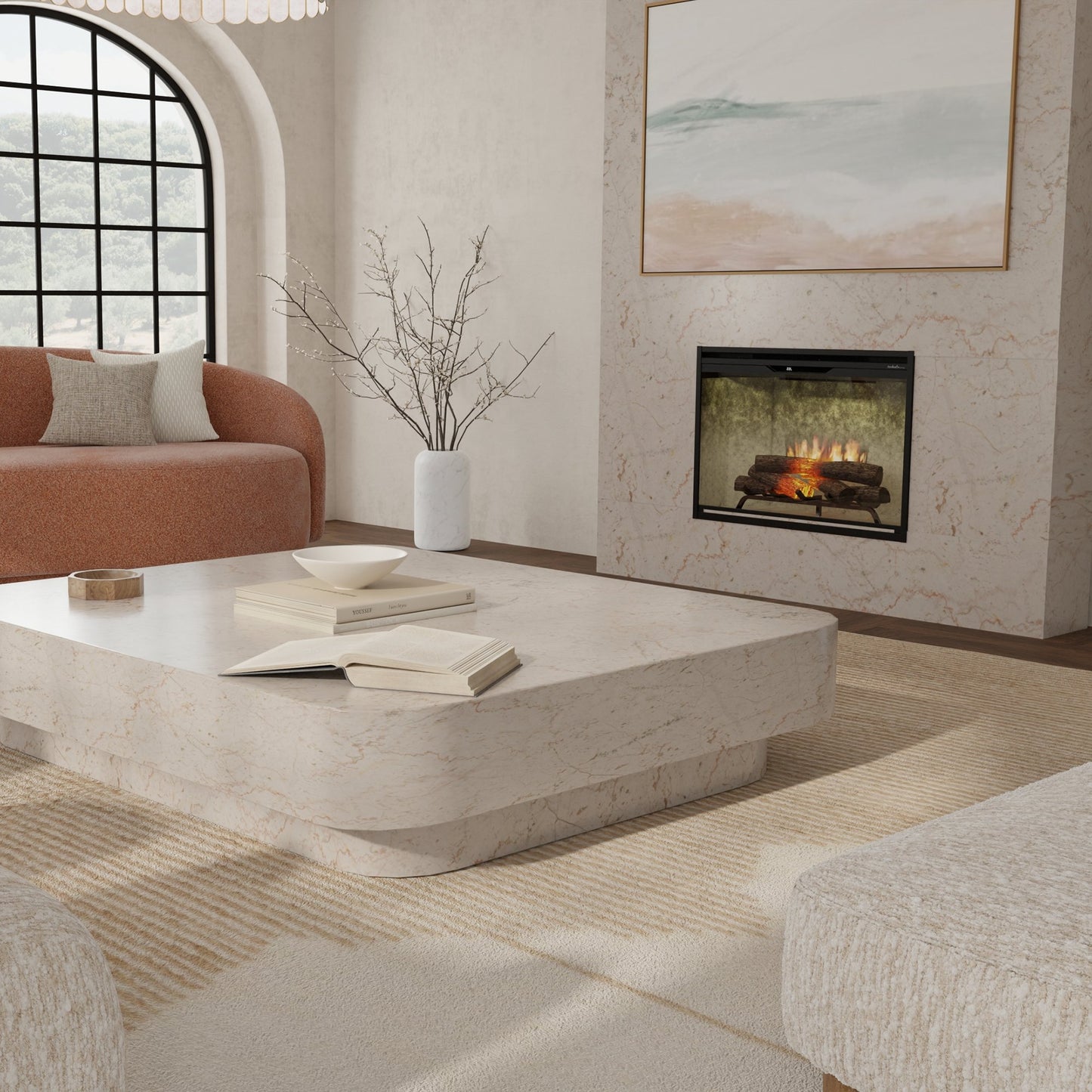 Dimplex Rev36-WC Revillusion 36" Built-In Electric Firebox in Weathered Concrete Background 500005134