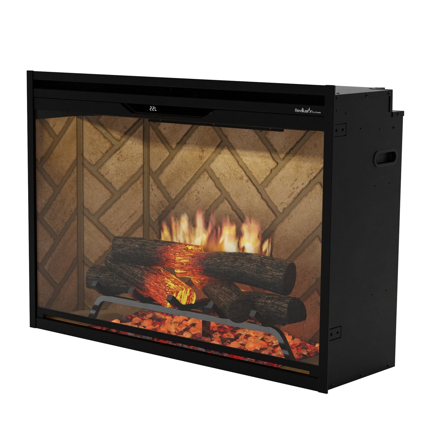 Dimplex Rev36-HB Revillusion 36" Built-In Electric Firebox in Herringbone Background 500005735