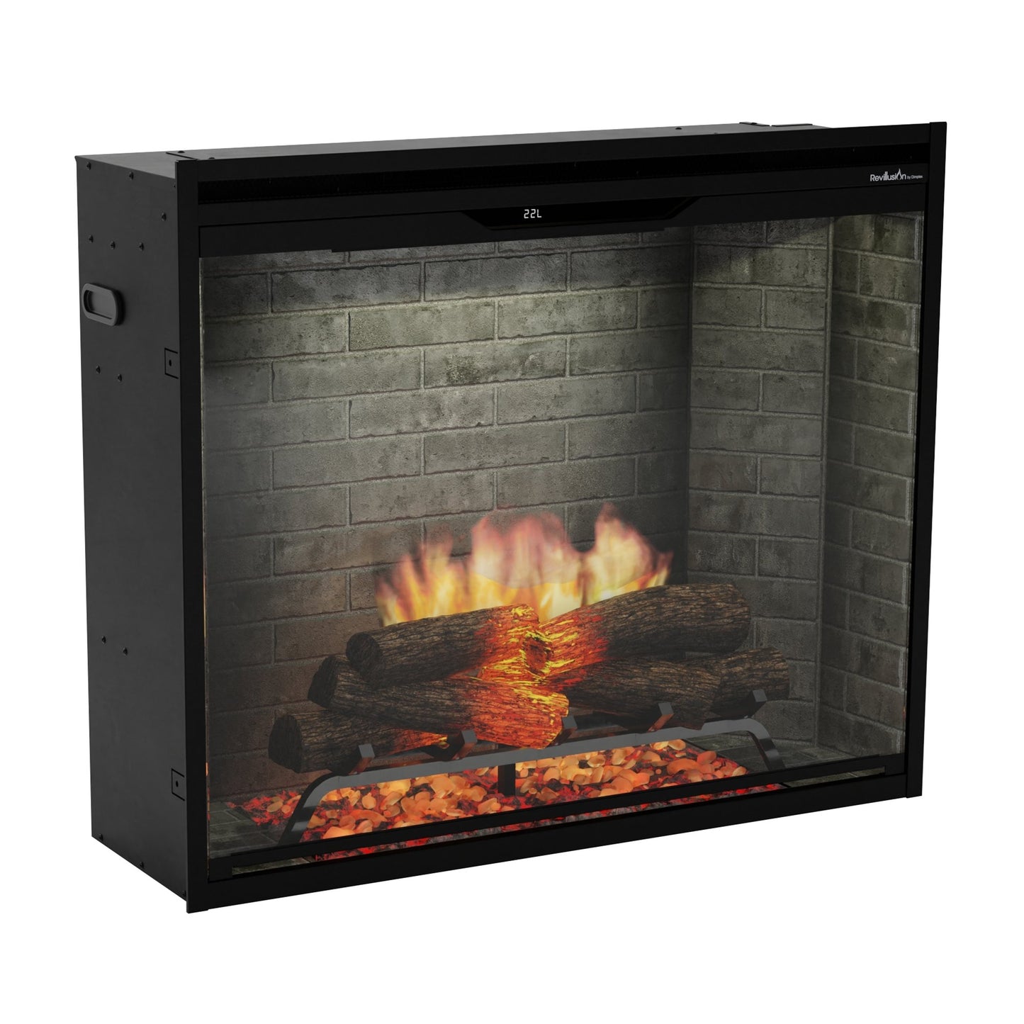 Dimplex Rev36P-NB Revillusion Portrait 36" Built-In Electric Firebox with Neutral Brick Background 500005135