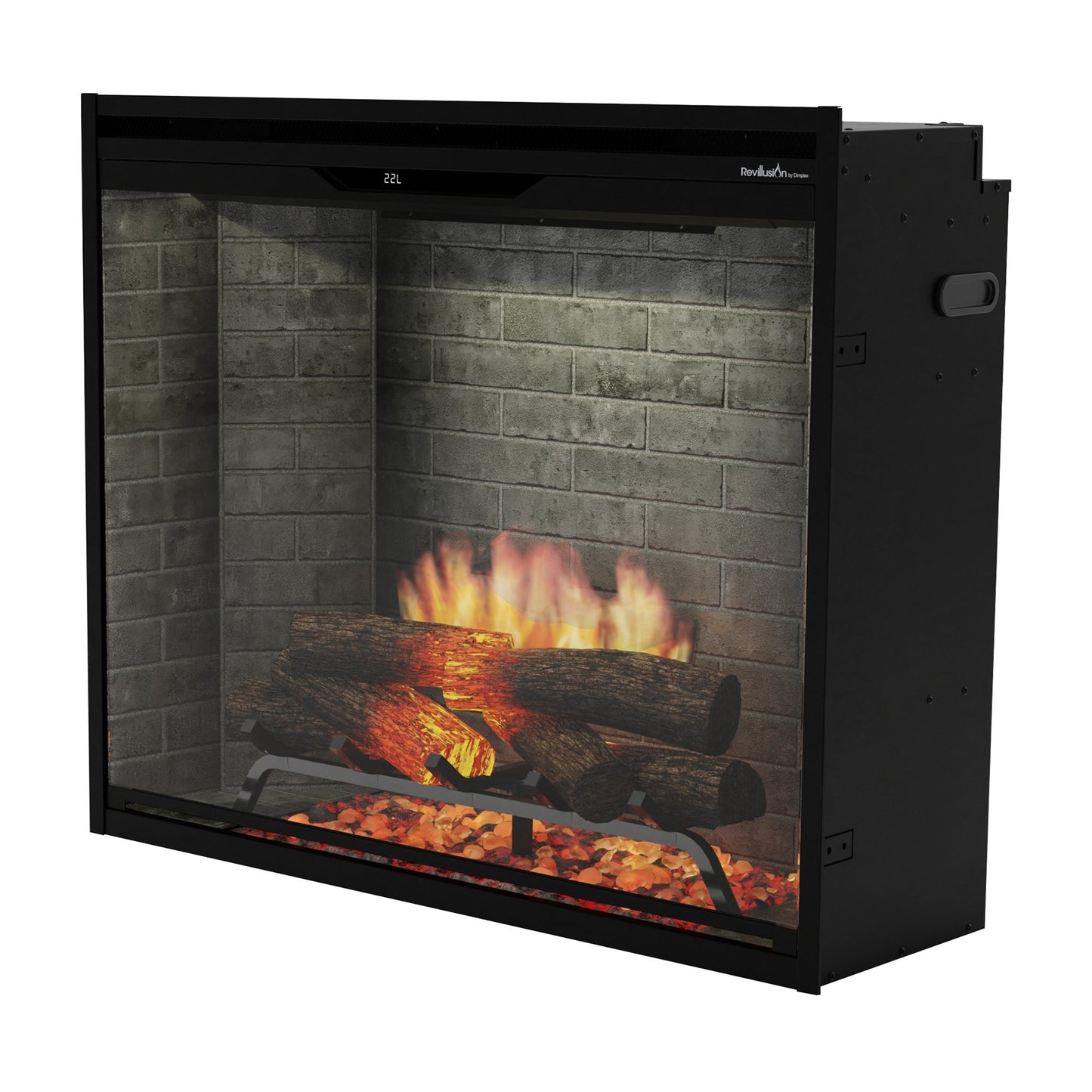 Dimplex Rev36P-NB Revillusion Portrait 36" Built-In Electric Firebox with Neutral Brick Background 500005135