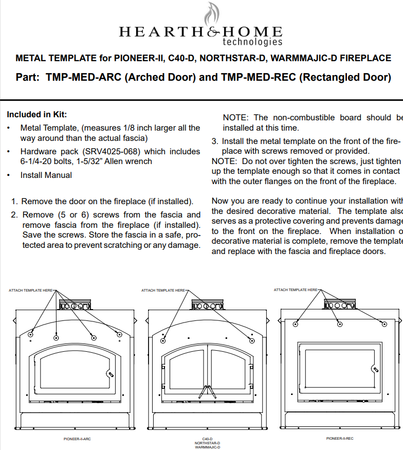 Pioneer II Metal Finishing Template TMP-MED-ARC