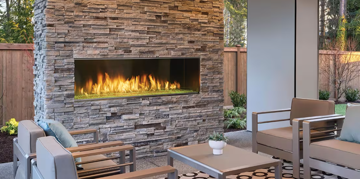 Majestic Lanai 72" outdoor linear gas fireplace with IntelliFire Ignition System ODLANAIG-72 Majestic LANAI 72
