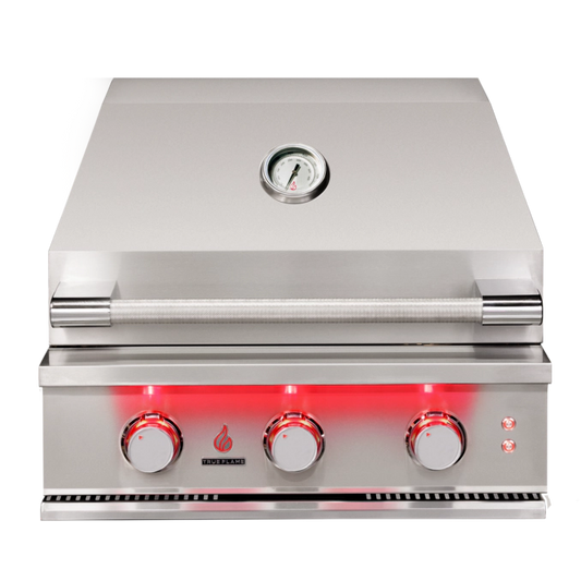 True Flame 25" Built in Stainless Steel Gas Grill w/ Lights TF25