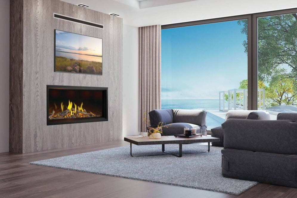 Napoleon 62" Tall Linear Vector See-Through Gas Fireplace w/ Luminous Log Set TLV62LN2