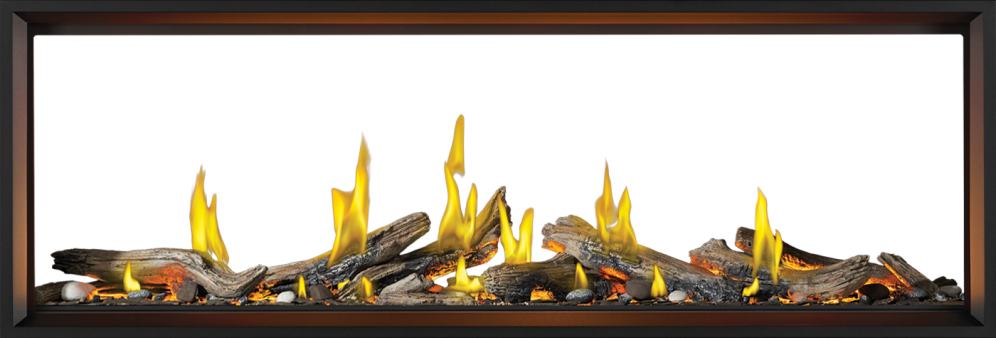 Napoleon 74" Vector See-Through Gas Fireplace with Tall Opening and Luminous Log Set TLV74LN2