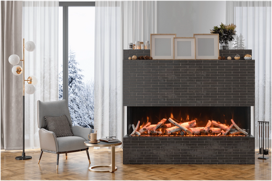 Amantii 72" 3 Sided Electric Fireplace 72-TRU-VIEW-XL