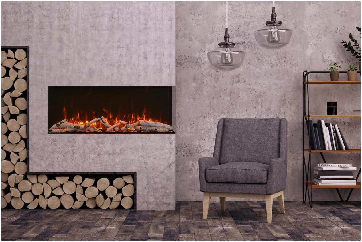 Amantii 88" 3 Sided Linear Electric Fireplace 88-TRV-XT-XL