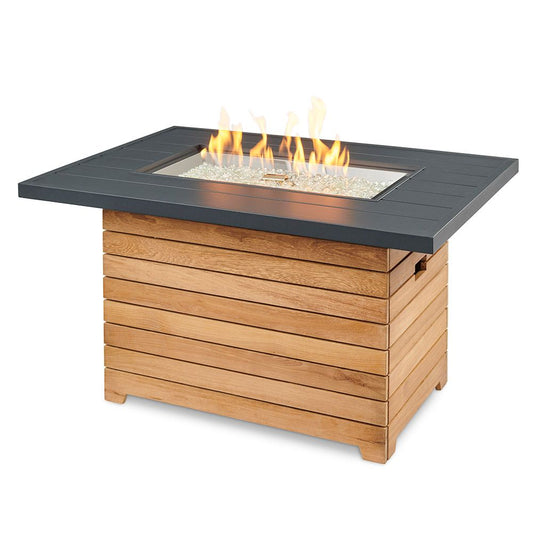 Outdoor Greatroom Darien Rectangular Gas Fire Pit Table with Aluminum Top DAR-1224-K