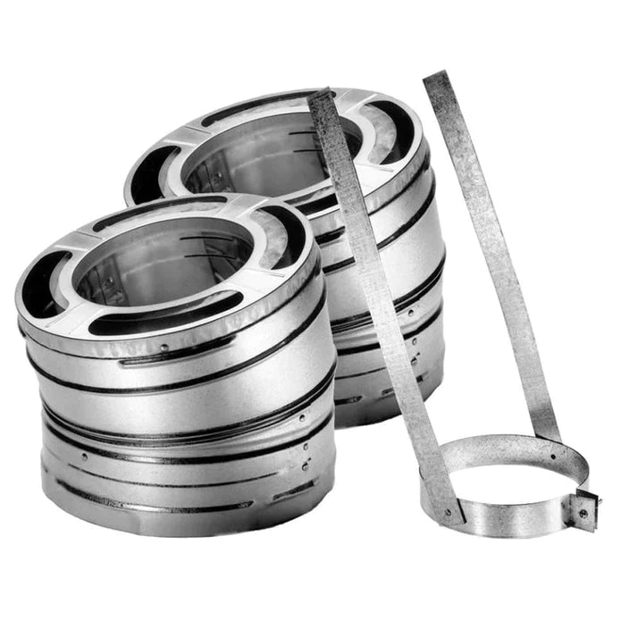 Duravent DuraPlus 6" Diameter 15 Degree Stainless Steel Elbow Kit 6DP-E15KSS