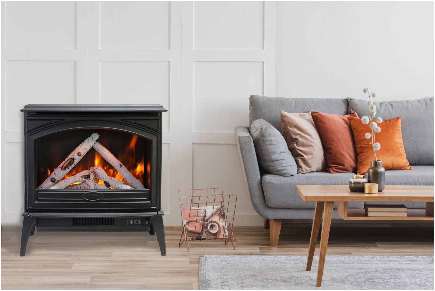 Amantii Cast Iron Electric Free-Standing Fireplace E70-NA