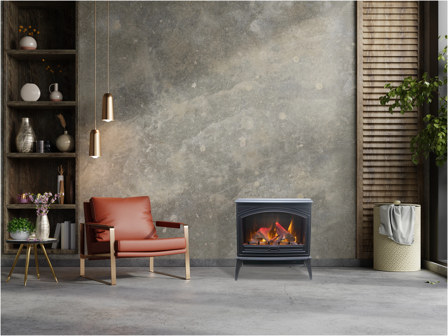 Amantii Cast Iron Electric Free-Standing Fireplace E70-NA