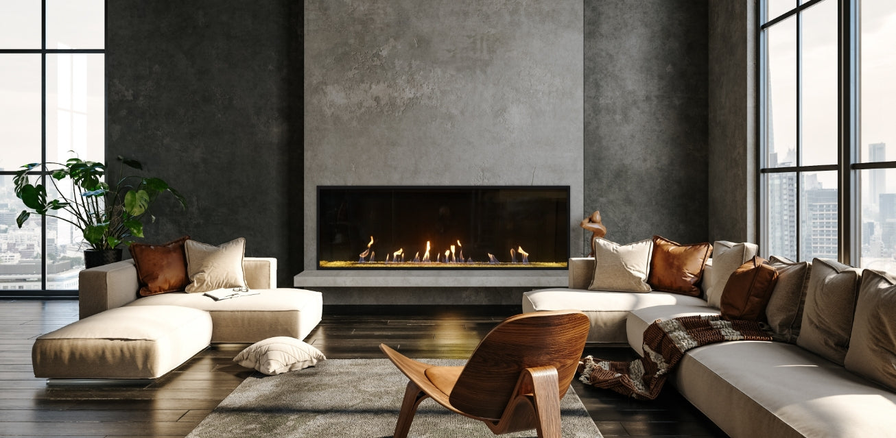 Plaza 55" Direct Vent Gas Fireplace w/ Glass Barrier