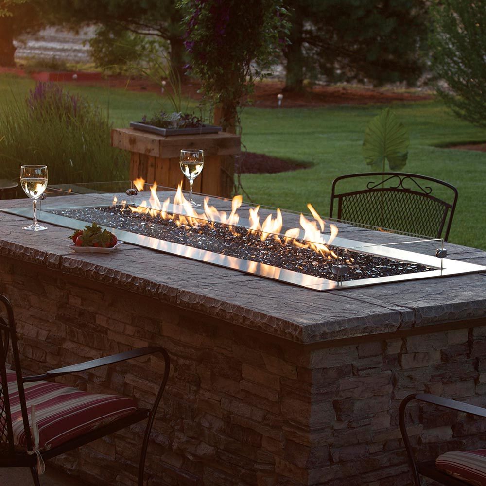 Carol Rose Coastal Collection 48" Stainless Steel Outdoor Fire Pit OL48TP (Burner Only)