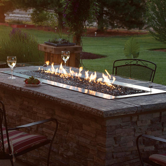 Carol Rose Coastal Collection 48" Stainless Steel Outdoor Fire Pit OL48TP (Burner Only)