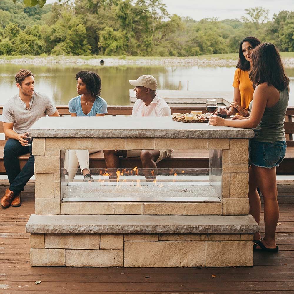 Carol Rose Coastal Collection Linear See-Through 48" Outdoor Fireplace OLL48SP12S