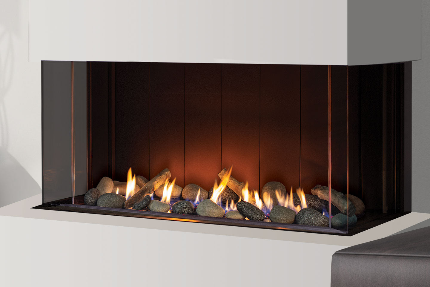 Urbana U50 Tall Bay Gas Fireplace U50I-T-LED