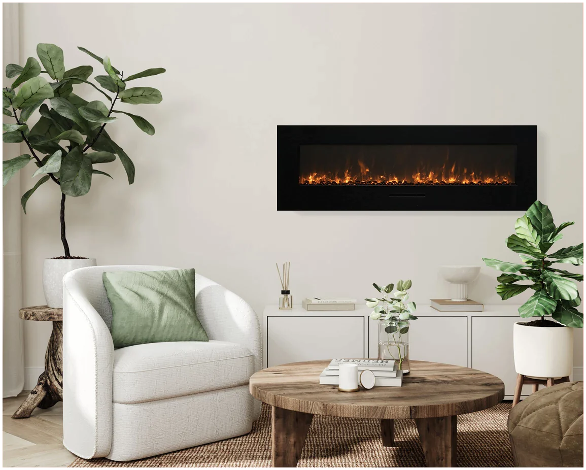 Amantii 60" Linear Electric Fireplace WM-FM-60-BG-3