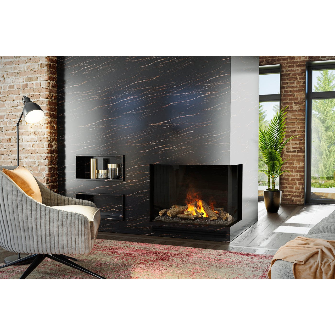 Dimplex e-MatriX Right-facing Built-in Water Vapor Electric Fireplace FEF3226L2R