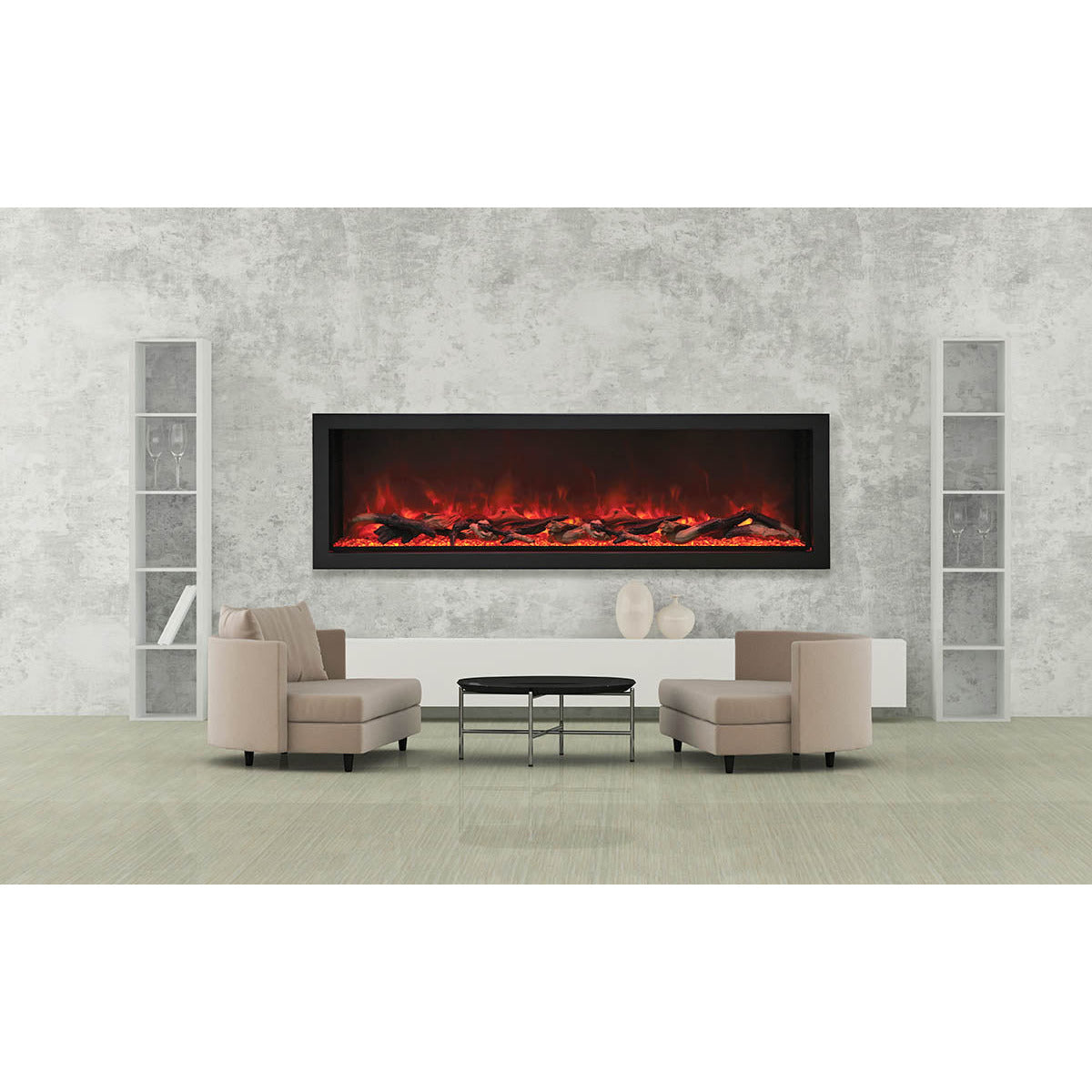 Amantii 88" Panorama Xtra Tall Linear Electric Fireplace BI-88-DEEP-XT
