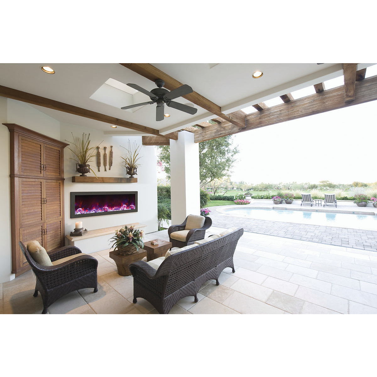 Amantii 50" Panorama Slim Indoor/Outdoor Electric Fireplace BI-50-SLIM-OD