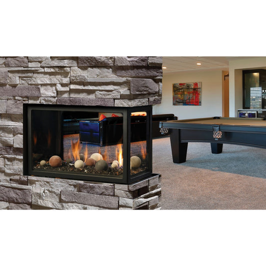 Kingsman 42" Clean View Direct Vent Ceramic Glass Peninsula Fireplace MCVP42
