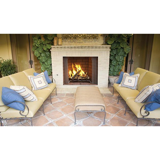 Superior 36 Wood Burning Outdoor Fireplace WRE4536 White Stacked Refractory Panels