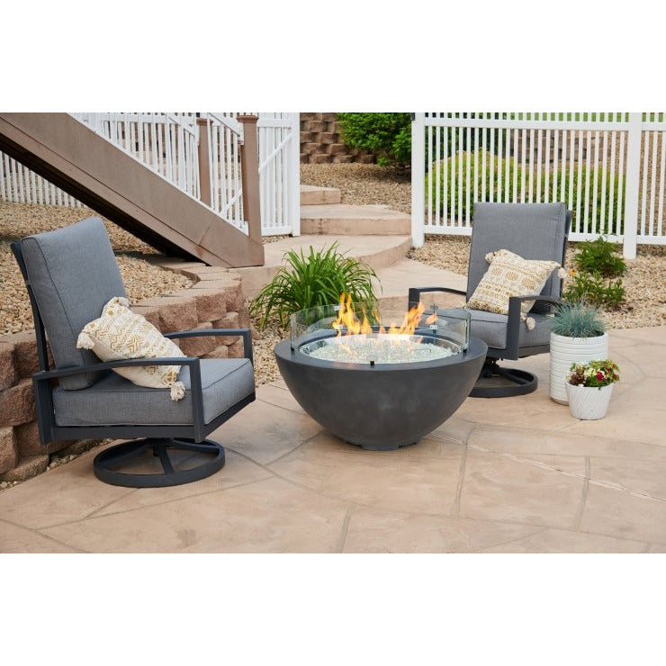 Outdoor Greatroom Midnight Mist Cove 42" Round Gas Fire Pit Bowl CV-30MM