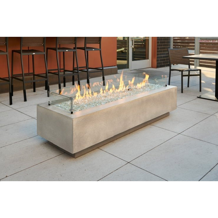 Outdoor Greatroom Natural Grey Cove 72" Linear Gas Fire Pit Table CV-72