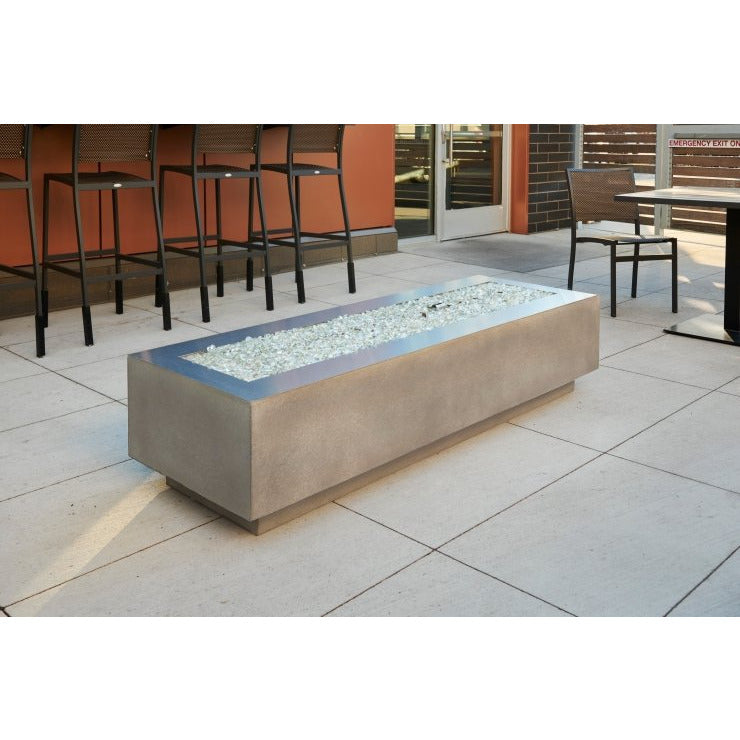Outdoor Greatroom Natural Grey Cove 72" Linear Gas Fire Pit Table CV-72