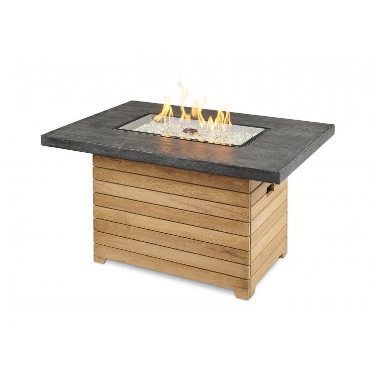 Outdoor Greatroom Darien Rectangular Gas Fire Pit Table with Everblend Top DAR-1224-EBG-K