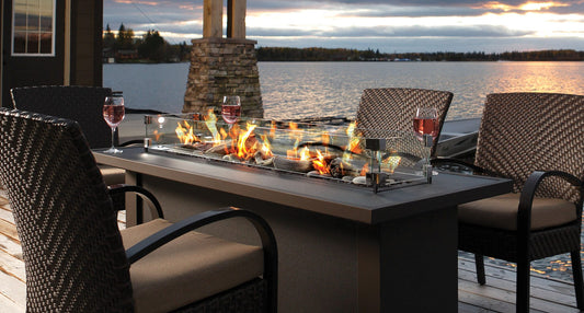 Barbara Jean 24" Chat Height Linear Outdoor Fire Table OLT24