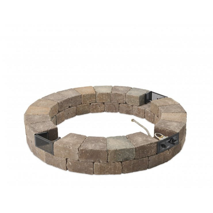 Outdoor Greatroom Bronson Block Round Gas Fire Pit Kit BRON52-K