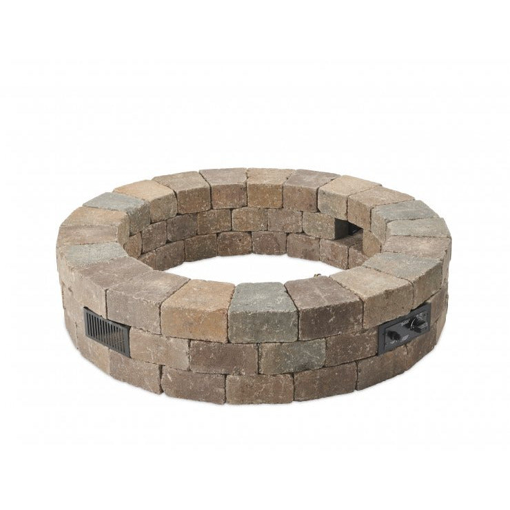 Outdoor Greatroom Bronson Block Round Gas Fire Pit Kit BRON52-K