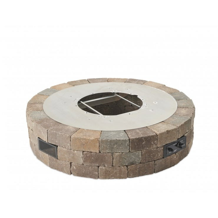 Outdoor Greatroom Bronson Block Round Gas Fire Pit Kit BRON52-K