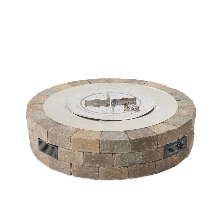 Outdoor Greatroom Bronson Block Round Gas Fire Pit Kit BRON52-K