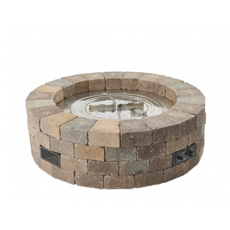 Outdoor Greatroom Bronson Block Round Gas Fire Pit Kit BRON52-K
