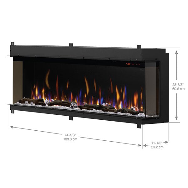 Dimplex XLF7417-XD lgniteXL Bold 74" Built-in Linear Electric Fireplace X-XLF7417-XD