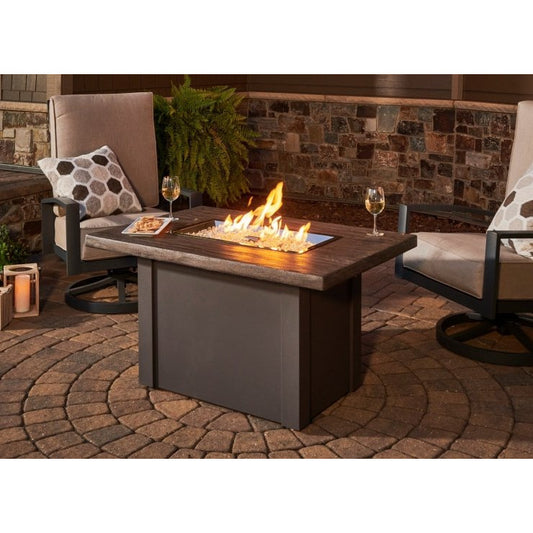 Outdoor Greatroom Havenwood Linear Gas Fire Pit Table with Grey Base HVDG-1224-K