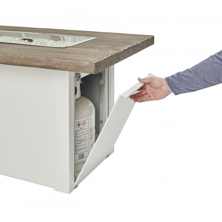 Outdoor Greatroom Havenwood Gas Fire Pit Table with White Base HVDW-1224-K