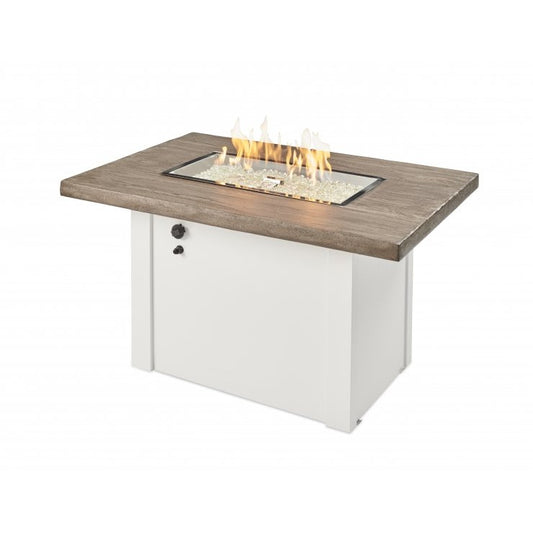 Outdoor Greatroom Havenwood Gas Fire Pit Table with White Base HVDW-1224-K