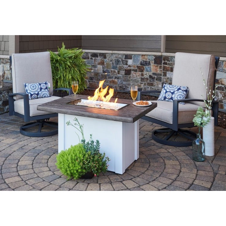 Outdoor Greatroom Havenwood Gas Fire Pit Table with White Base HVDW-1224-K