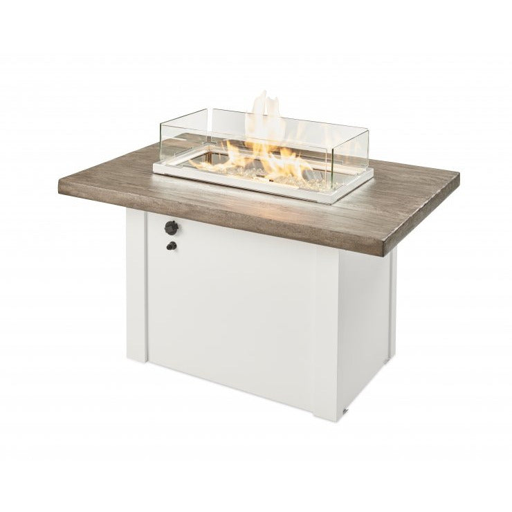 Outdoor Greatroom Havenwood Gas Fire Pit Table with White Base HVDW-1224-K
