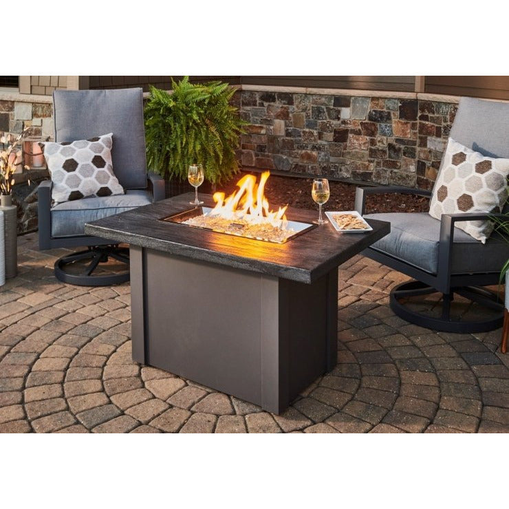 Outdoor Greatroom Grey Havenwood Linear Gas Fire Pit Table with Grey Base HVGG-1224-K