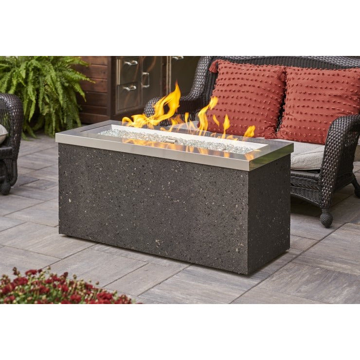 Outdoor Greatroom Stainless Steel Key Largo Linear Gas Fire Pit Table KL-1242-SS