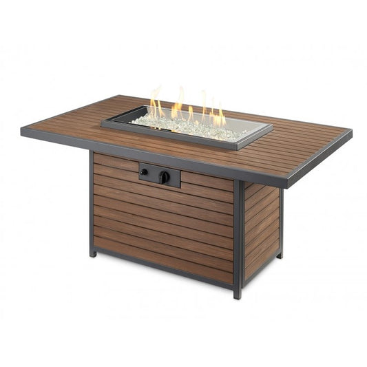 Outdoor Greatroom Kenwood Rectangular Chat Height Gas Fire Pit Table KW-1224-19-K